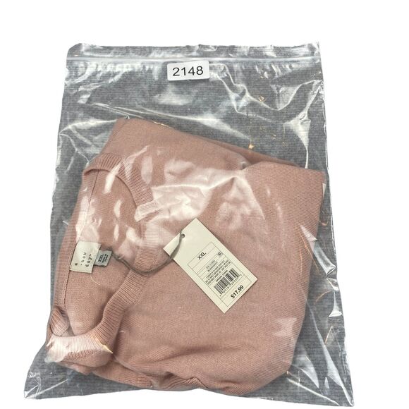 A New Day Sweater Women 2XL Pink Knitted Nylon Long Sleeve Pullover - Picture 14 of 14